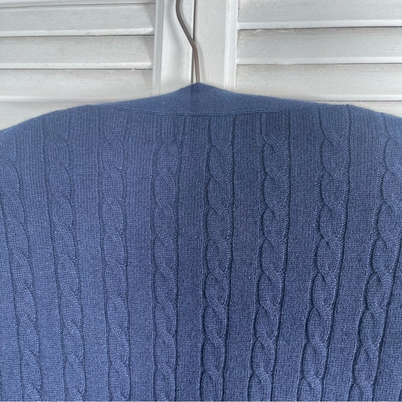 KALLSPIN Wool-Blend Cable Knit Cardigan – Navy Blue (Men’s M) - Picture 8 of 12